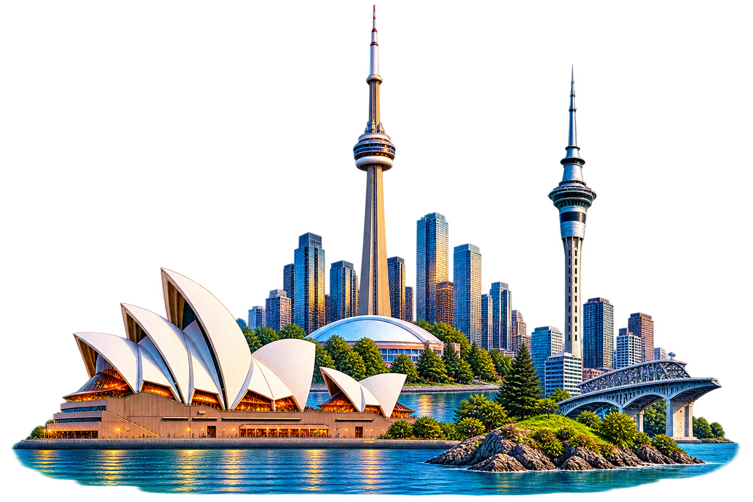 Study abroad destination landmark - UK, Canada, Australia